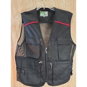 Outdoor Mesh Fishing Vest Black Multi Pocket Fly Fish Lightweight